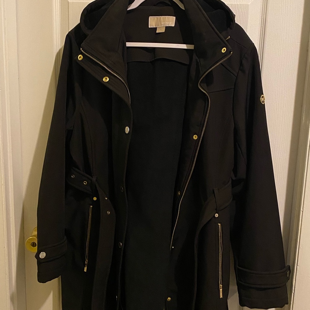 Gorgeous black Micheal Kors hooded trench coat!!!